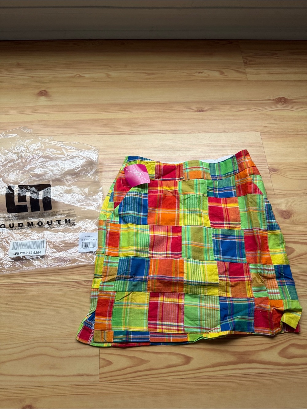 Loudmouth Bright Multicolor Patchwork Plaid Mini Skirt